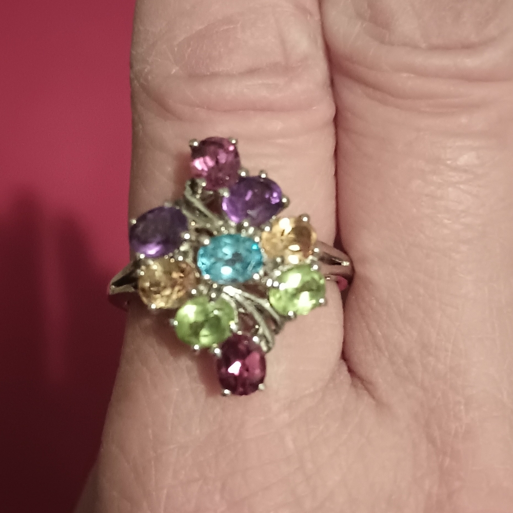 Multi Gemstone Ring, - image 4